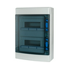 Kiselosztó PE/N-sínnel műanyag 2x 12M falonkívüli szürke IP65 átlátszó ajtó IKA-2/24-ST-UV EATON