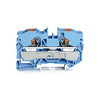 Átmenő sorkapocs nyomógombos TS35 1-szintes 57A 2,5-10mm2 kék rugószorításos rugószorításos WAGO