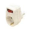 Adapterdugó DIN(F)->DIN(F) jelzőfényes kapcsolóval fehér 16A 250V TRACON
