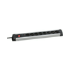 Asztali elosztósor H05VV-F 3500W 1.5mm2 1.5m túlfeszvédett 8x2P+E/230V 16A fekete ALUX as Schwabe 18368