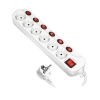 Asztali elosztósor egyesével kapcsolható aljzatok 3680W 1.5mm2 1.5m 6x2P+E/230V 16A ANCO