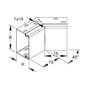 Vezetékcsatorna belsősarokelem fedéllel alap+fedél 60mm x 150mm x 45° acél LEIB 60100 Niedax