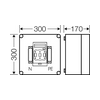 Biztosítós szakaszoló szekrény 3+N+PE kapocs 5P 160A NH00 1db HN szakaszoló 170mm Mi 75250 Hensel