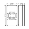 Biztosítós szekrény 3+PEN kapocs 4P 400A NH2 1db NH biztosító 300mm x 600mm x Mi 74452 Hensel
