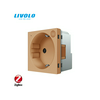 C7 RF relés 2P+F dugalj ZigBee LIVOLO gatewayhez arany 1x 16A 220-250V süllyesztett C721ZG LIVOLO