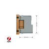 C7 RF relés 2P+F dugalj ZigBee LIVOLO gatewayhez arany 1x 16A 220-250V süllyesztett C721ZG LIVOLO