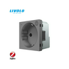 C7 RF relés 2P+F dugalj ZigBee LIVOLO gatewayhez fehér 1x 16A 220-250V süllyesztett C721ZW LIVOLO