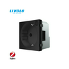 C7 RF relés 2P+F dugalj ZigBee LIVOLO gatewayhez fekete 1x 16A 220-250V C721ZB LIVOLO
