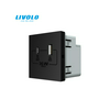 C7USBACB LIVOLO QC-PD 36W USB A+C töltőaljzat-csatlakozó aljzat, fekete