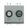 ChoruSmart antenna aljzat TV-SAT IEC/F 2M beépített MM-végzáró 0.5dB/860MHz 0.8dB/2150MHz GEWISS
