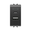 ChoruSmart USB töltőaljzat A+C 1M USB süllyesztett fekete bepattintás GEWISS