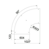 Kábellétra sarokelem fedél vízszintes 90° acél 200mm x LGBED 200 FS OBO-BETTERMANN