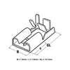 Csúszósaru 14,1mm ónozott 90° kábelstoppal hüvely szigeteletlen lapos 6,3x0,8 mm sárgaréz Haupa