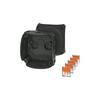 Kötődoboz  +5x221-413(0,75-2,5mm2Cu) falonkívüli 84mm x 84mm 55mm fekete DK 0102 XZ Hensel