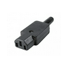 Dugalj lengő 2P+F 10A 250V egyenes fekete műanyag csavaros IP20 IEC C14 Somogyi Elektronic