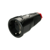 Dugalj lengő 2P+E piros gyűrűvel 16A 230V egyenes fekete gumi csavaros IP20 PCE