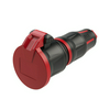 Dugalj lengő 2P+F piros csapófedél LED-jelzés 16A 230V fekete egyenes műanyag IP54 TopTaurus2 PCE
