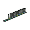 Dugókulcs készlet 10-24mm mágneses tartón gépi 10db/ 9660 Magnetic rail B Impaktor Deep 1 WERA