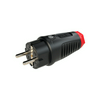 Dugvilla 2P+E piros gyűrűvel földelt 16A egyenes 250V fekete gumi csavaros IP54 Taurus2 PCE