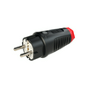 Dugvilla 2P+E piros gyűrűvel földelt 16A egyenes 250V fekete gumi csavaros IP54 Taurus2 PCE