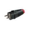 Dugvilla 2P+E piros gyűrűvel földelt 16A egyenes 250V fekete gumi csavaros IP54 Taurus2 PCE