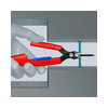 Elektronikai finomvágó fogó max.d0,2/1,6mm  nyitórugós piros-kék normál 150mm x szigetelt Slim Knips KNIPEX