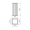 Energiaoszlop négyzetes 564mm-ma 76.5mm-sz/fedél kezeletlen alumínium ISSHS6EL OBO-BETTERMANN