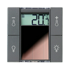EnOcean kezelő hőérzékelő 0..40°C +2T/vil. szolár antracit falonkívüli SR06 temp LCD 2T Thermokon