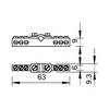 EPH-sín sárgaréz fix 9.3mm x 9mm x 63mm burkolat nélkül 1804 OBO-BETTERMANN