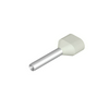 Érvéghüvely szigetelt iker 2x 0.75mm2 16mm fehér H0,75/16 ZH W Weidmüller