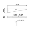 Fali-/oszlopkonzol fejlemezzel 610mm x rozsdamentes nemesacél AW 55 61 A2 OBO-BETTERMANN