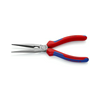 Fél-kerek csőrű (gólyacsőr) fogó 61HRC vágóéllel max.d3,2/2,26mm piros-kék 200mm-hossz KNIPEX