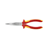 Fél-kerek csőrű (gólyacsőr) fogó 61HRC vágóéllel max.d3,2/2,26mm 1000V piros-kék 1000V VDE KNIPEX