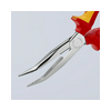 Fél-kerek csőrű (gólyacsőr) fogó 61HRC vágóéllel max.d3,2/2,26mm 1000V piros-kék 1000V VDE KNIPEX