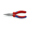 Fél-kerek csőrű (rádió) fogó 61HRC vágóéllel max.d2,5/1,6mm piros-kék 140mm-hossz KNIPEX