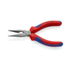 Fél-kerek csőrű (rádió) fogó 61HRC vágóéllel max.d2,5/1,6mm piros-kék 140mm-hossz KNIPEX