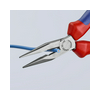Fél-kerek csőrű (rádió) fogó 61HRC vágóéllel max.d2,5/1,6mm piros-kék 140mm-hossz KNIPEX