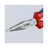 Fél-kerek csőrű (rádió) fogó 61HRC vágóéllel max.d2,5/1,6mm piros-kék 140mm-hossz KNIPEX