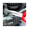 Fél-kerek csőrű (rádió) fogó 61HRC vágóéllel max.d2,5/1,6mm piros-kék 160mm-hossz KNIPEX
