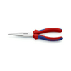 Fél-kerek csőrű (gólyacsőr) fogó 61HRC vágóéllel max.d3,2/2,2mm piros-kék 200mm-hossz KNIPEX