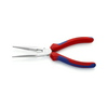 Fél-kerek csőrű (gólyacsőr) fogó 61HRC vágóéllel max.d3,2/2,2mm piros-kék 200mm-hossz KNIPEX