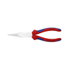 Fél-kerek csőrű (gólyacsőr) fogó 61HRC vágóéllel max.d3,2/2,2mm piros-kék 200mm-hossz KNIPEX