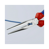 Fél-kerek csőrű (gólyacsőr) fogó 61HRC vágóéllel max.d3,2/2,2mm piros-kék 200mm-hossz KNIPEX