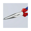 Fél-kerek csőrű (gólyacsőr) fogó 61HRC vágóéllel max.d3,2/2,2mm piros-kék 200mm-hossz KNIPEX