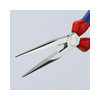 Fél-kerek csőrű (gólyacsőr) fogó 61HRC vágóéllel max.d3,2/2,2mm piros-kék 200mm-hossz KNIPEX