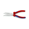 Fél-kerek csőrű (gólyacsőr) fogó 61HRC vágóéllel max.d3,2/2,2mm piros-kék 200mm-hossz KNIPEX