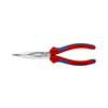 Fél-kerek csőrű (gólyacsőr) fogó 61HRC vágóéllel max.d3,2/2,2mm piros-kék 200mm-hossz KNIPEX
