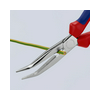 Fél-kerek csőrű (gólyacsőr) fogó 61HRC vágóéllel max.d3,2/2,2mm piros-kék 200mm-hossz KNIPEX