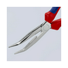 Fél-kerek csőrű (gólyacsőr) fogó 61HRC vágóéllel max.d3,2/2,2mm piros-kék 200mm-hossz KNIPEX