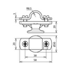 Felfogó-földelőrúd-tartó fedőbilinccsel belső menettel 16mm SH ZS 16 M8 V2A DEHN